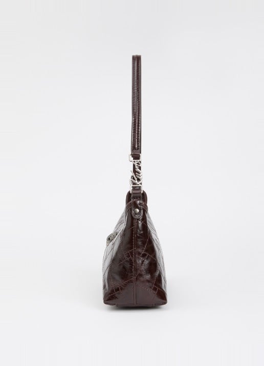 Kurt Geiger Kurt Sling schoudertas van leer met quilt patroon - detail 3 donkerbruin