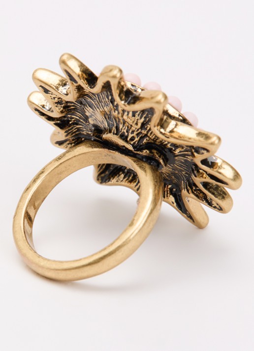 Kurt Geiger Large Sun ring met kristal - detail 3 roze
