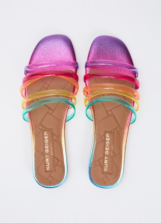 Kurt Geiger Maddison slipper met metallic finish en strass - detail 2 paars
