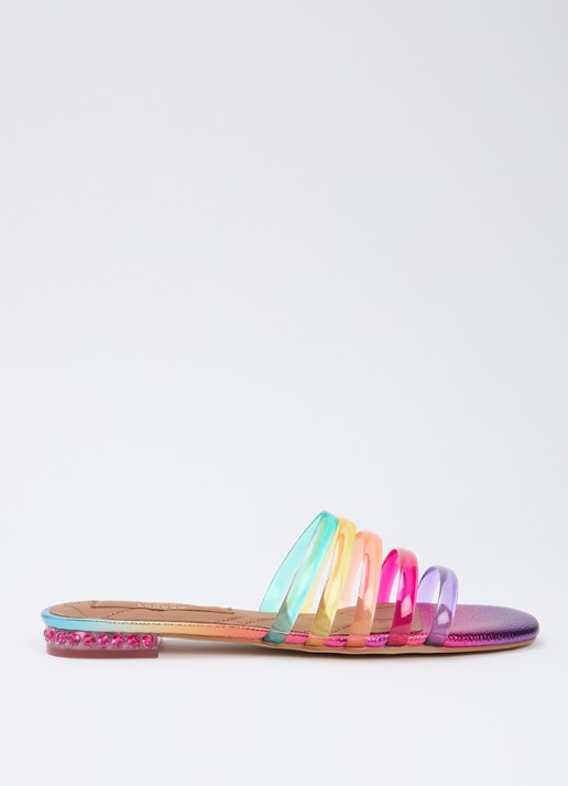 Kurt Geiger Maddison slipper met metallic finish en strass