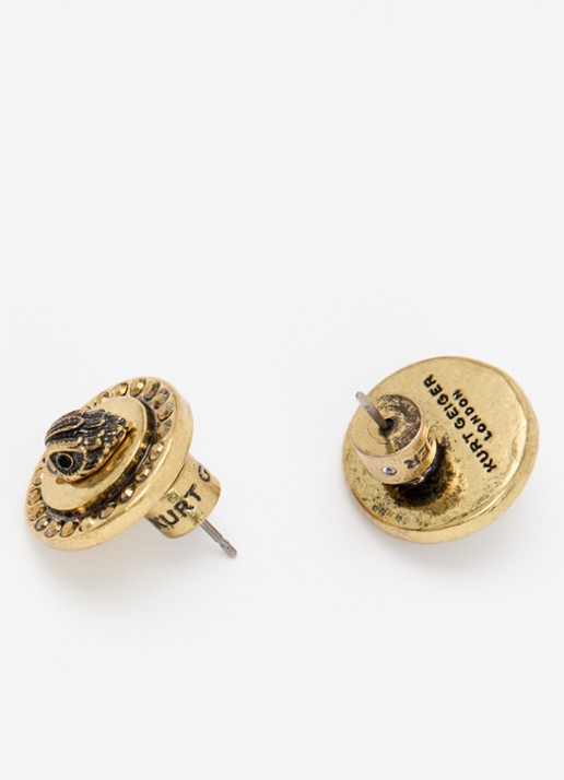 Kurt Geiger Mansion oorstekers met kristal - detail goud