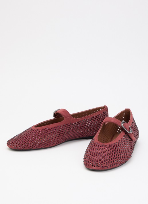 Kurt Geiger Mayfair ballerina met strass - detail 2 bordeauxrood