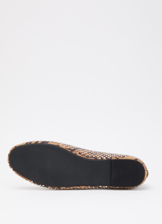 Kurt Geiger Mayfair ballerina van suède met strass - detail 4 camel