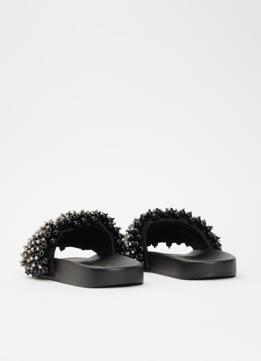 Kurt Geiger Meena Eagle slipper met strass - achterkant zwart