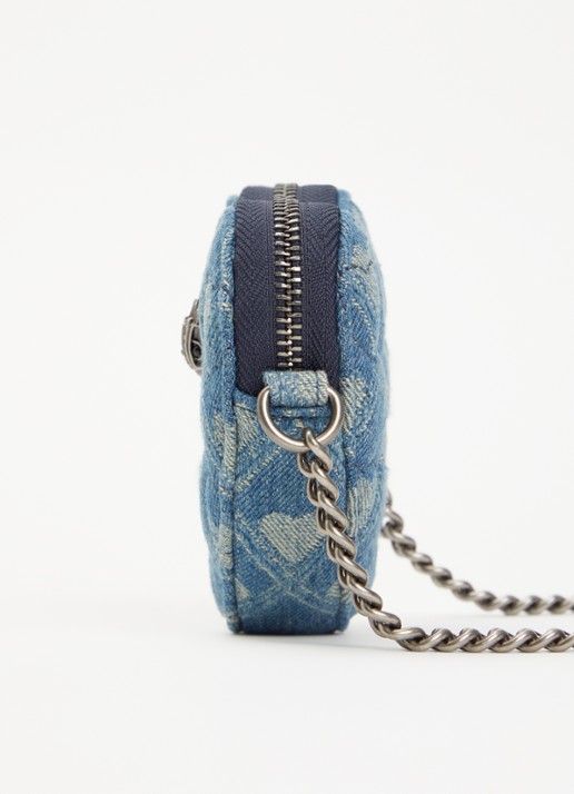 Kurt Geiger Micro Heart crossbodytas van denim met strass - detail 3 indigo