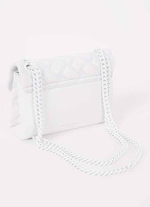 Kurt Geiger Mini Kensington crossbodytas van leer - achterkant 4 wit