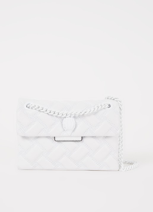 Kurt Geiger Mini Kensington crossbodytas van leer - voorkant 3 wit