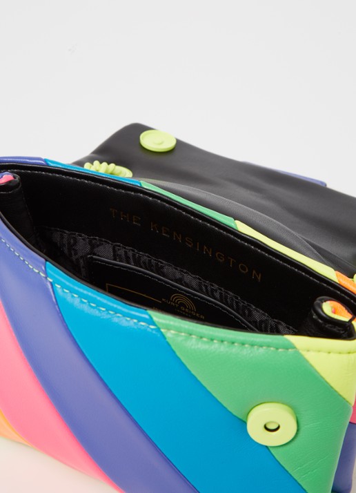 Kurt Geiger Mini Kensington crossbodytas van leer - detail multicolor