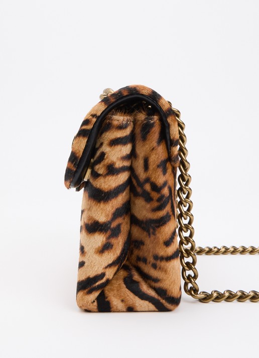 Kurt Geiger Mini Kensington met panterprint en afneembare schouderriem - detail 3 camel