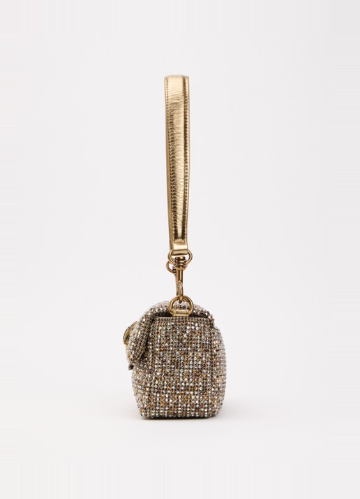 Kurt Geiger Mini Oxford schoudertas met strass - detail 2 beige