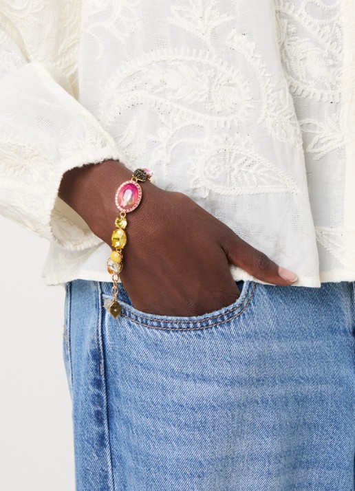 Kurt Geiger Mixed Gem armband met kristal - voorkant 2 goud
