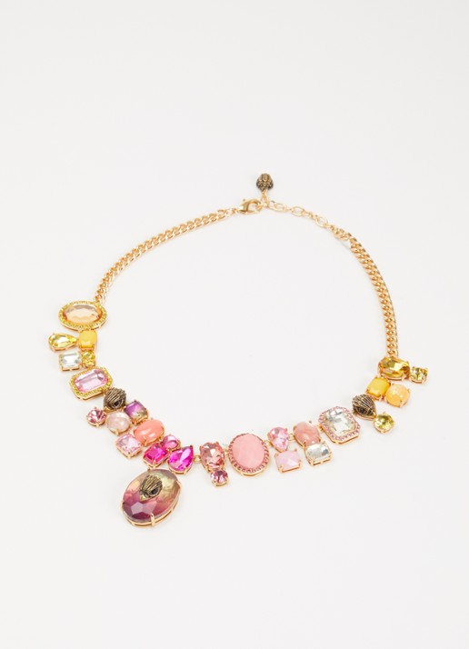 Kurt Geiger Mixed Gem ketting met hanger - detail goud