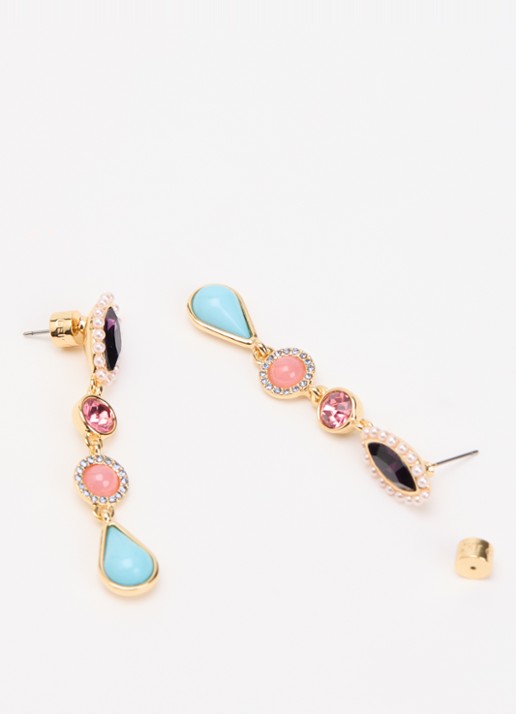 Kurt Geiger Mixed Gem Linears oorstekers met kristal - detail 3 goud