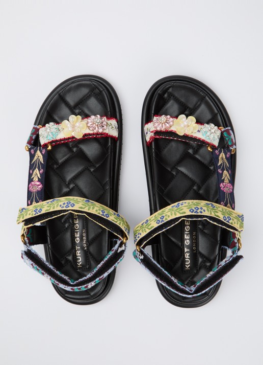 Kurt Geiger Orson sandaal met borduring - detail 4 zwart