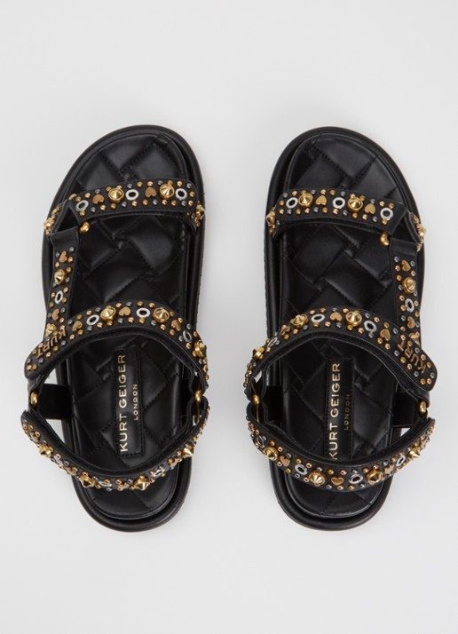 Kurt Geiger Orson sandaal met studs - detail 3 zwart