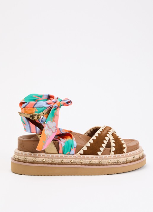 Kurt Geiger Orson sandaal van leer met metallic details