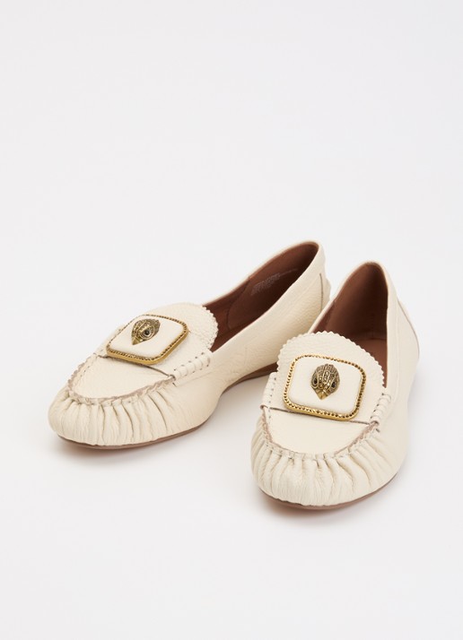 Kurt Geiger Pimlico loafer van leer - detail 3 creme