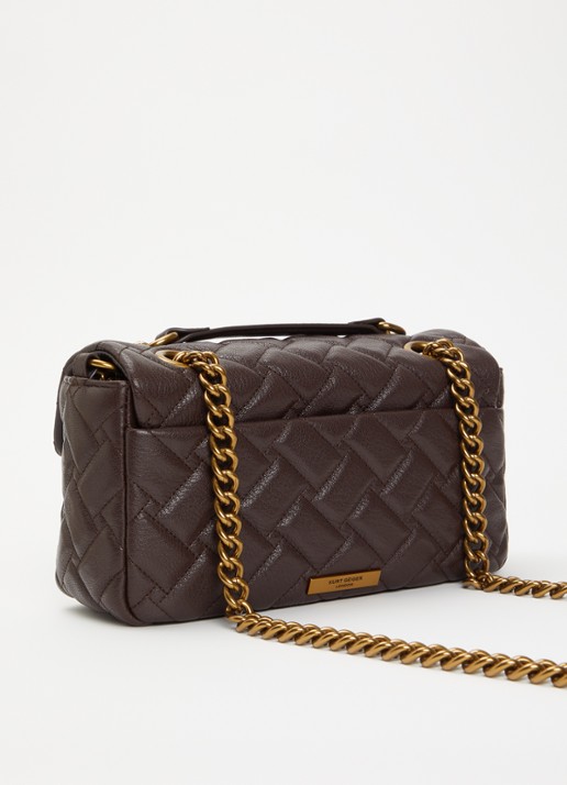 Kurt Geiger Pimlico schoudertas van leer - achterkant 4 donkerbruin