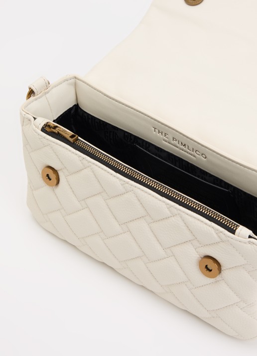 Kurt Geiger Pimlico schoudertas van leer  - detail ivoor