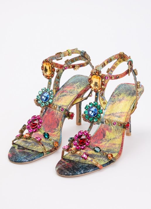 Kurt Geiger Sandalette met strass en studs  - detail multicolor