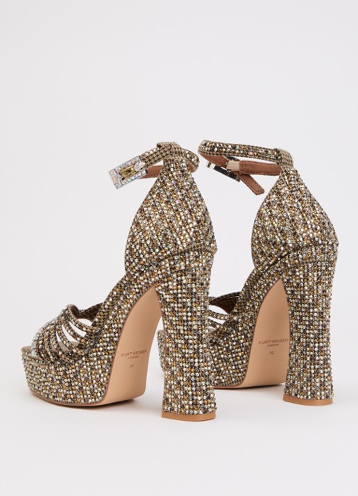 Kurt Geiger Sandalette met strass - achterkant 2 beige