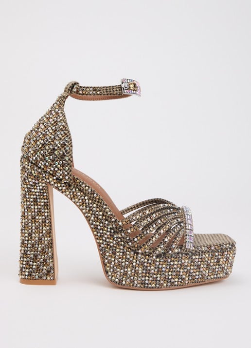 Kurt Geiger Sandalette met strass - voorkant beige