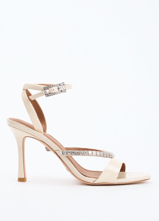 Kurt Geiger Sandalette van leer met lakfinish en strass