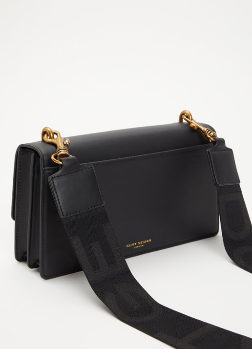 Kurt Geiger Shoreditch East West schoudertas van leer met afneembare schouderriem - achterkant 6 zwart