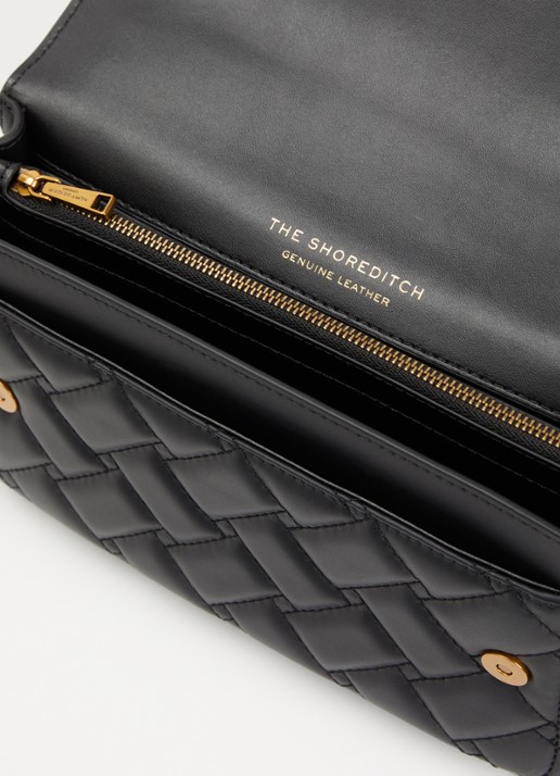Kurt Geiger Shoreditch East West schoudertas van leer met afneembare schouderriem - detail 3 zwart