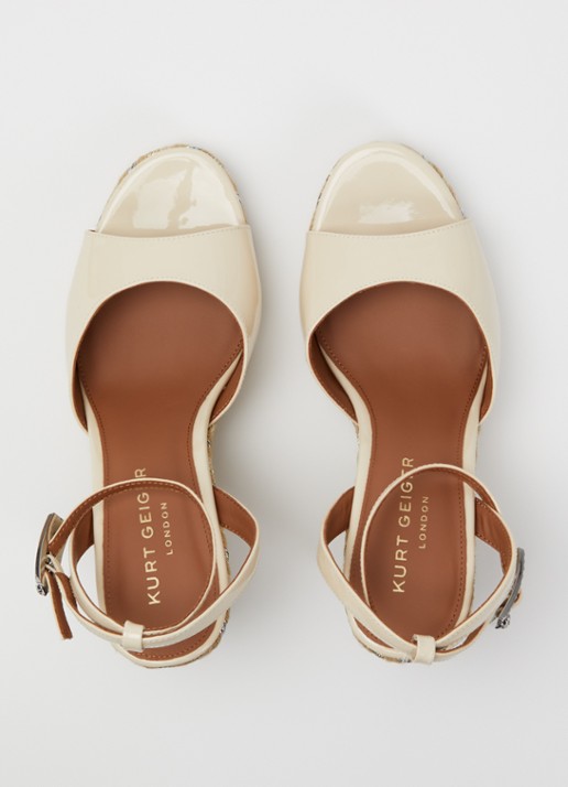 Kurt Geiger Sleehak van lakleer met metallic details - detail 4 ivoor