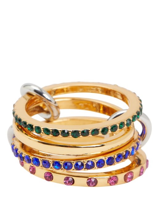 Kurt Geiger Sloane Link ring met kristal - voorkant 3 goud