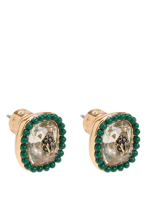 Kurt Geiger Sloane oorstekers met kristal - voorkant goud