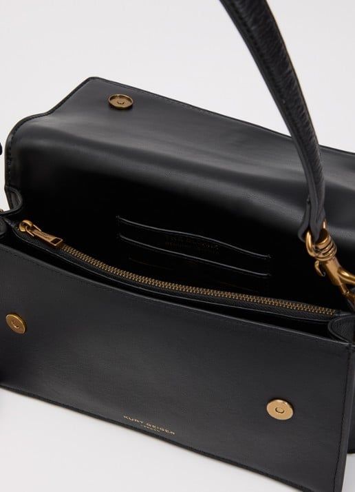 Kurt Geiger Sloane schoudertas van leer met tasbedel  - detail 3 zwart