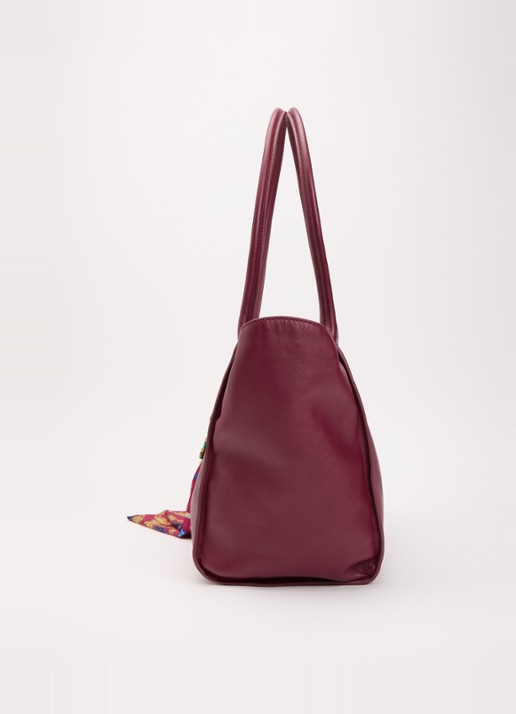 Kurt Geiger Sloane shopper van leer - detail 4 bordeauxrood