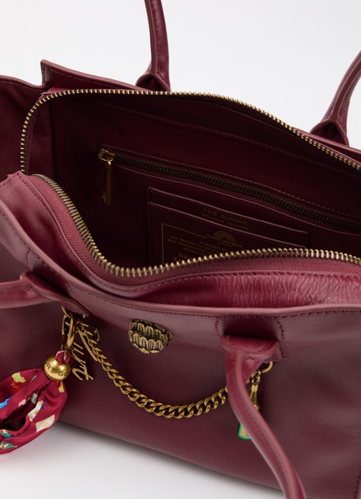 Kurt Geiger Sloane shopper van leer - detail 2 bordeauxrood
