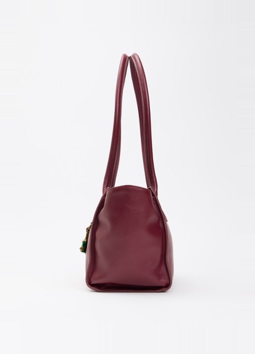 Kurt Geiger Sloane shopper van leer - detail 3 bordeauxrood
