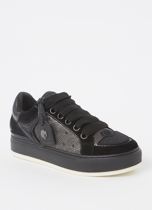 Kurt Geiger Southbank sneaker met suède details - voorkant zwart