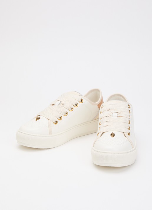 Kurt Geiger Southbank sneaker van leer met logo - detail wit