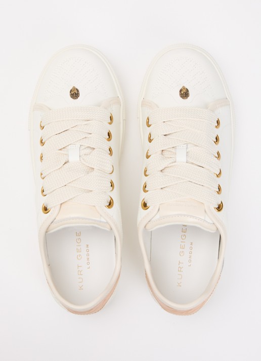 Kurt Geiger Southbank sneaker van leer met logo - detail 2 wit