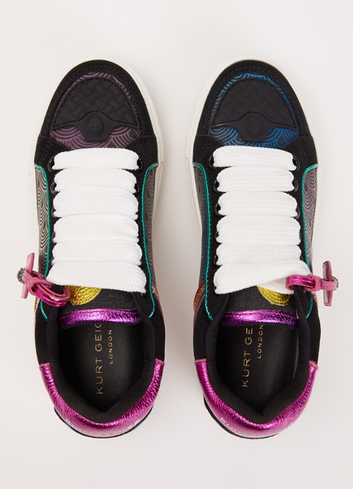 Kurt Geiger Southbank Tag sneaker van leer met metallic details - detail 2 zwart