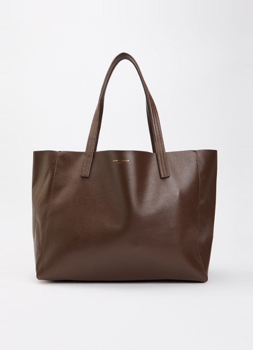 Kurt Geiger Violet Large shopper van leer - voorkant donkerbruin