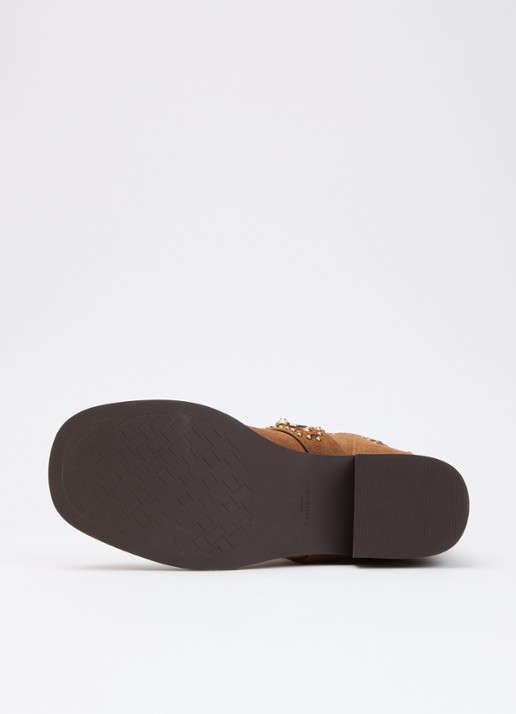Kurt Geiger Western Biker cowboylaars van suède met studs - detail 3 camel