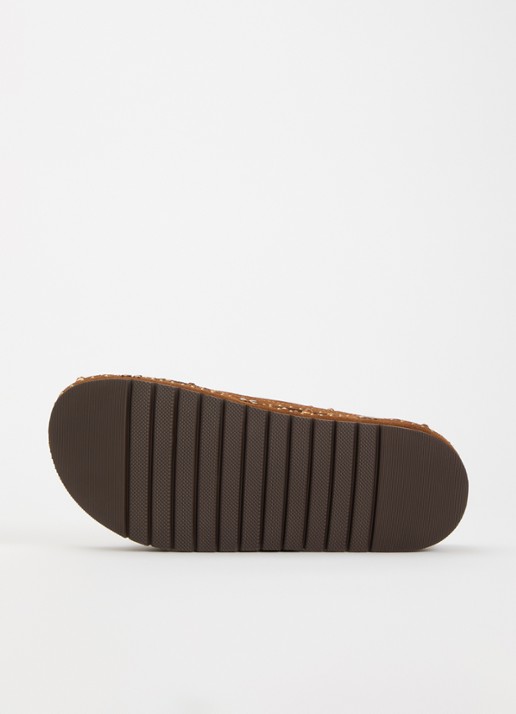 Kurt Geiger Western Buckle Flatform sandaal van suède met studs - detail 4 bruin