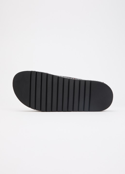 Kurt Geiger Western Buckle sandaal van leer met strass  - detail 4 zwart