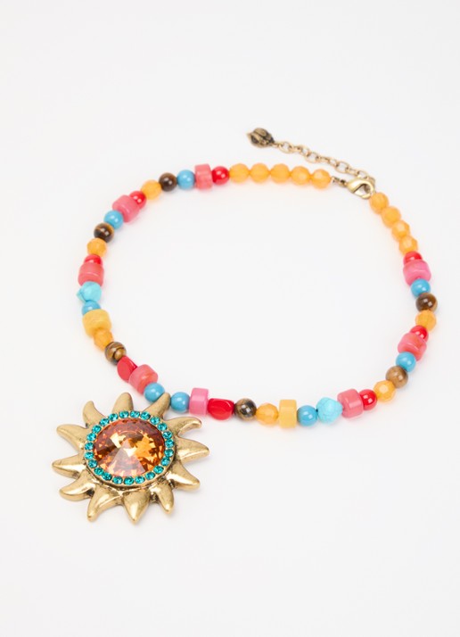 Kurt Geiger XL Sun ketting met kristal - detail 3 multicolor