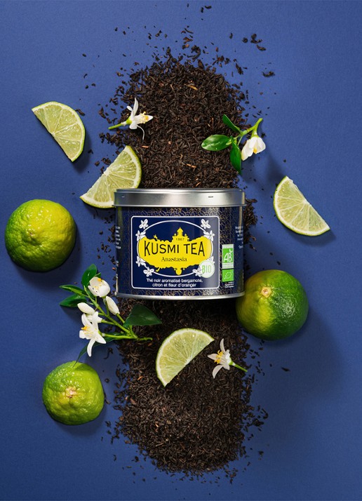 Kusmi Tea Anastasia losse thee 90 gram - detail 2 donkerblauw
