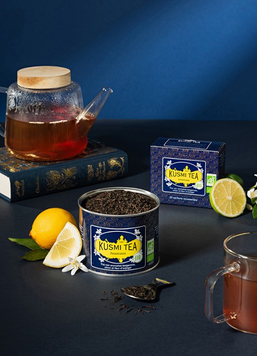 Kusmi Tea Anastasia theezakjes 20 stuks - achterkant beige