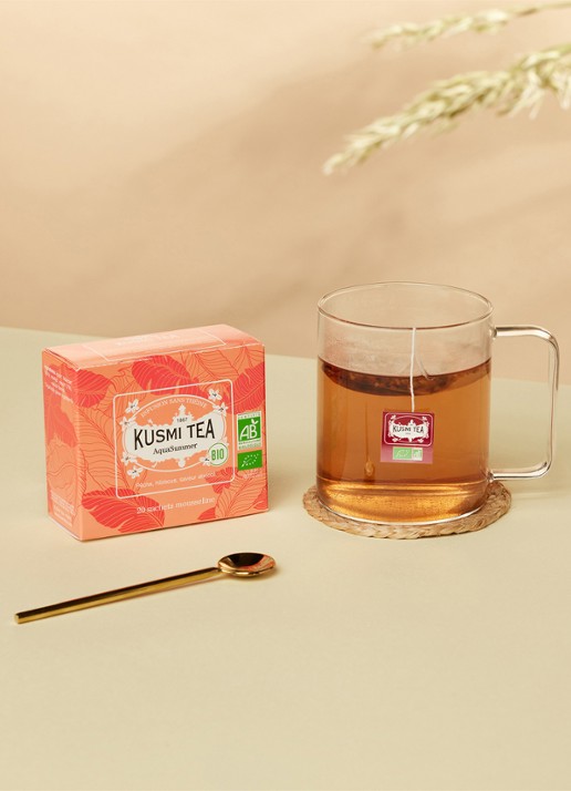 Kusmi Tea Aquasummer theezakjes 20 stuks - voorkant 2 beige