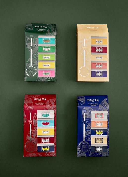 Kusmi Tea Black Teas losse thee met thee-infuser in geschenkverpakking 100 gram - detail beige