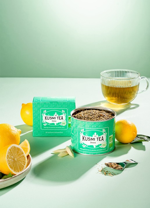 Kusmi Tea Detox theezakjes 20 stuks - achterkant 3 beige